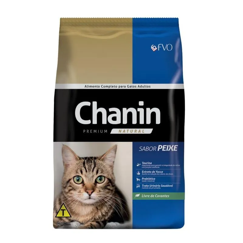 Ração Seca Chanin Natural Peixe para Gatos Adultos - 25 Kg