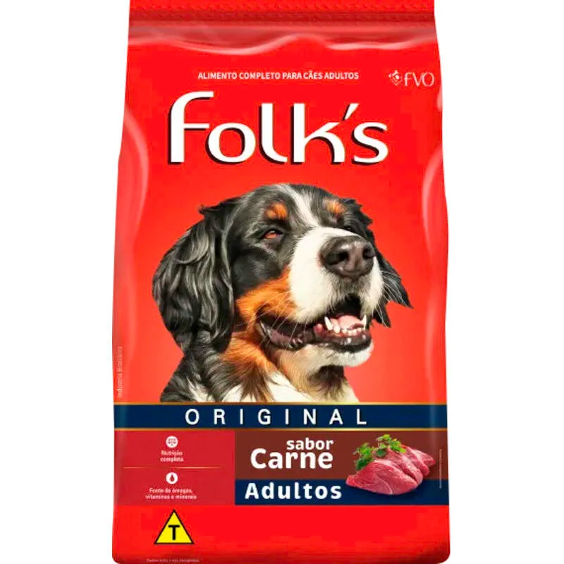 Alimento para Cães Folk's Orig Carne 10,1kg
