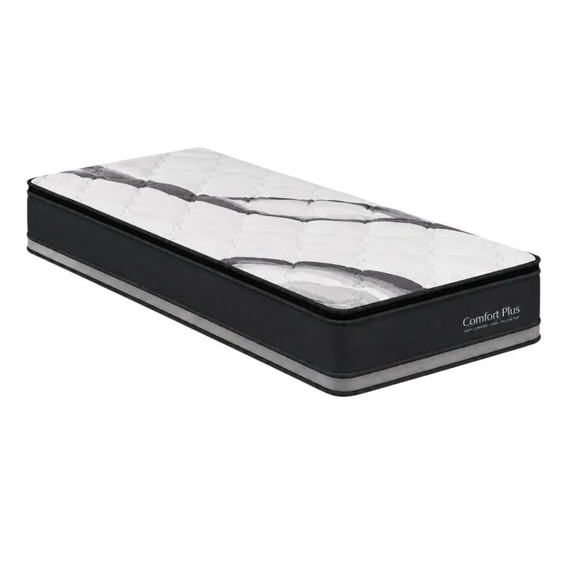 Colchão Solteiro Sr Life Comfort Plus Molas Ensacadas Espuma D45 88x188x28cm Cinza Cinza