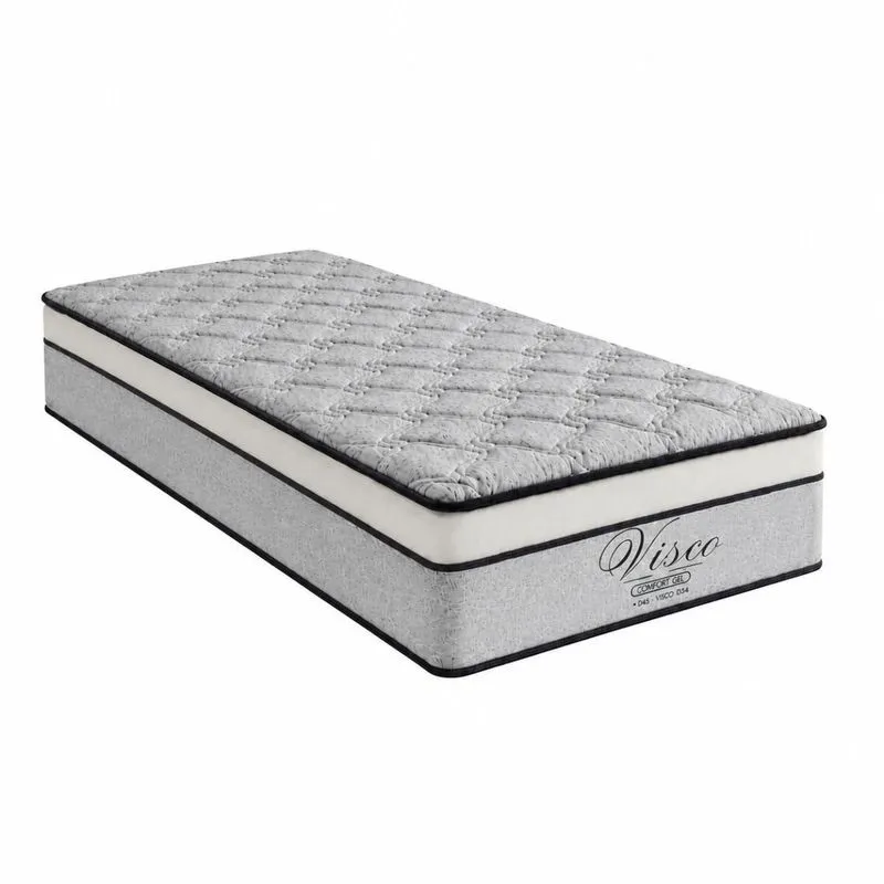 Colchão Solteirão Sr Life Visco Molas Ensacadas Espuma D45 96x203x33cm Cinza Cinza