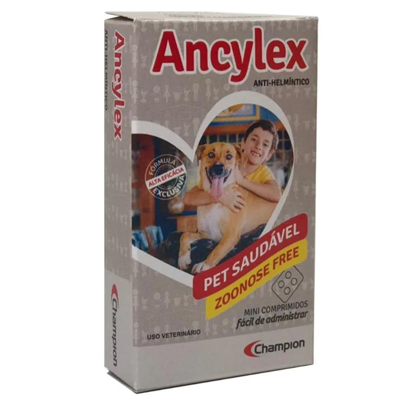 Anti-helmíntico Ancylex Champion Family Health Para Cães - 4 Comprimidos