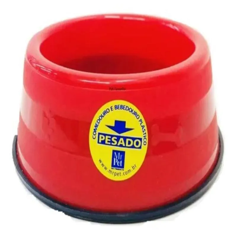 Comedouro E Bebedouro De Cachorro Gatos Pesado Vermelho