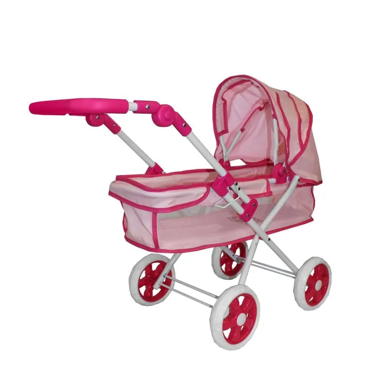 Carrinho Berço Super Premium Shine P. Para Boneca Rosa Bebê