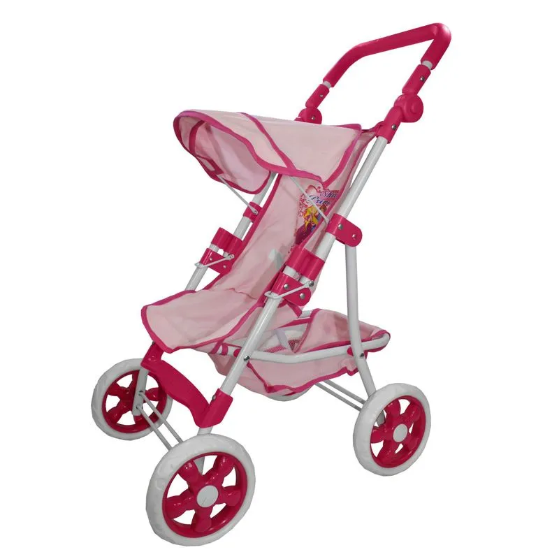 Carrinho Luxo Premium Shine Princess Para Boneca Rosa Bebê