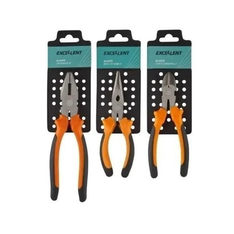 Trio Alicate Eda Bico Corte Universal Kit Top Eletricista