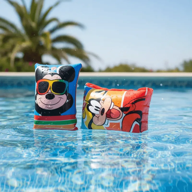 Boia De Braço Infantil Mickey 18cm - Inflável Resistente Diversão Segura