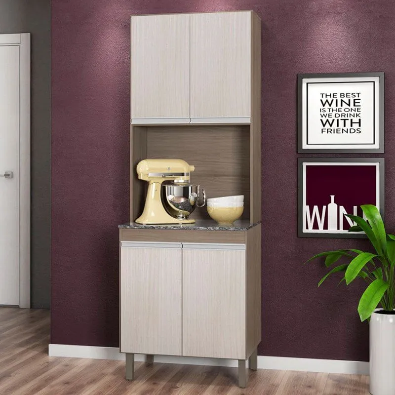 Paneleiro Duplo Karen 4 Portas Malbec/Avelã - MPdecor