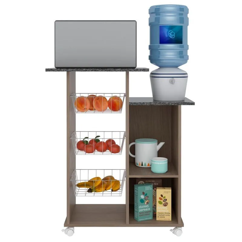 Armário Multiuso Allyne com Fruteira Malbec/Avelã - MPdecor