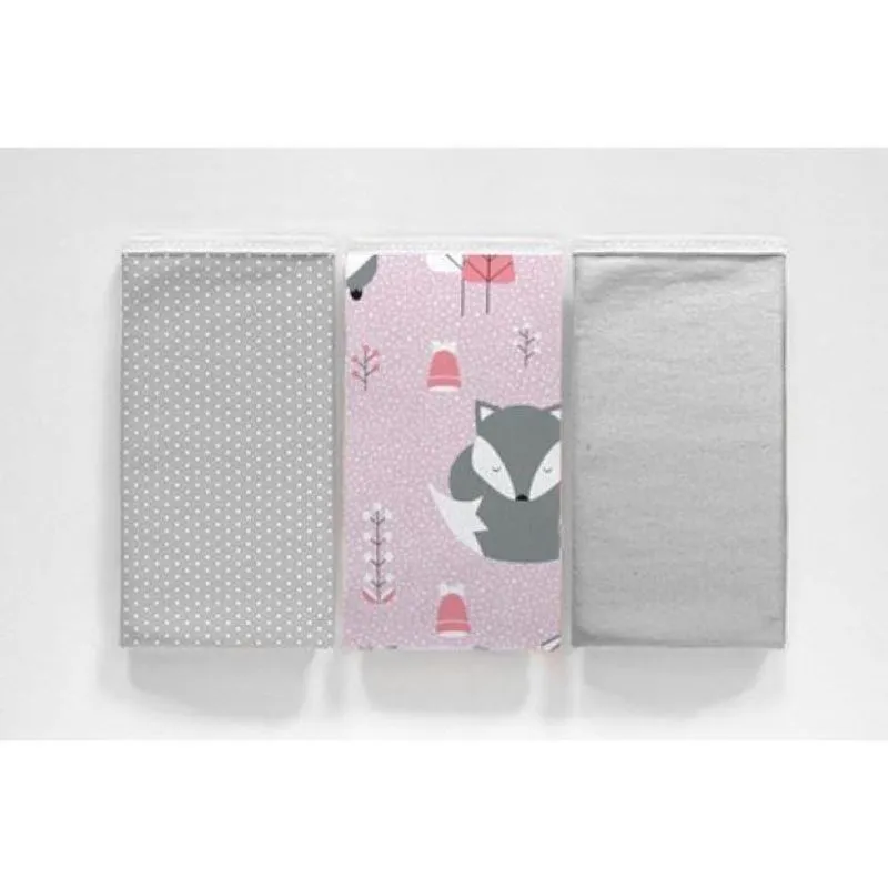Kit 3 Pano De Boca Bebe Baby Fox Duplo 100% Algodão