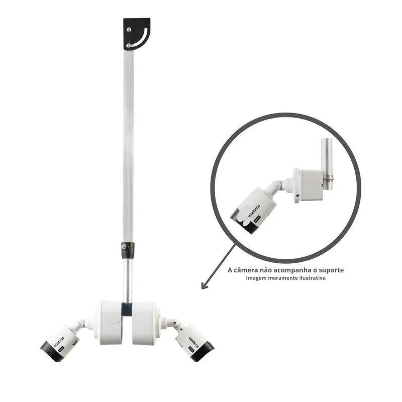 Suporte Longo Cftv Dome/bullet 2 Caixas Passagem - 1,5mt