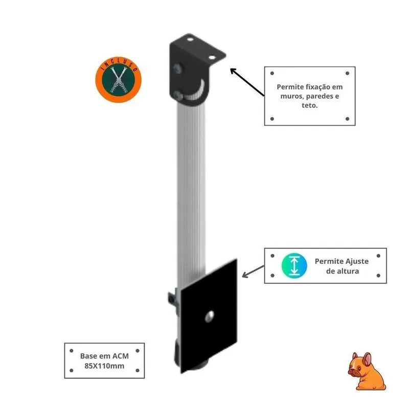 Suporte Cftv Base Câmeras Dome/bullet/sensor - 30cm