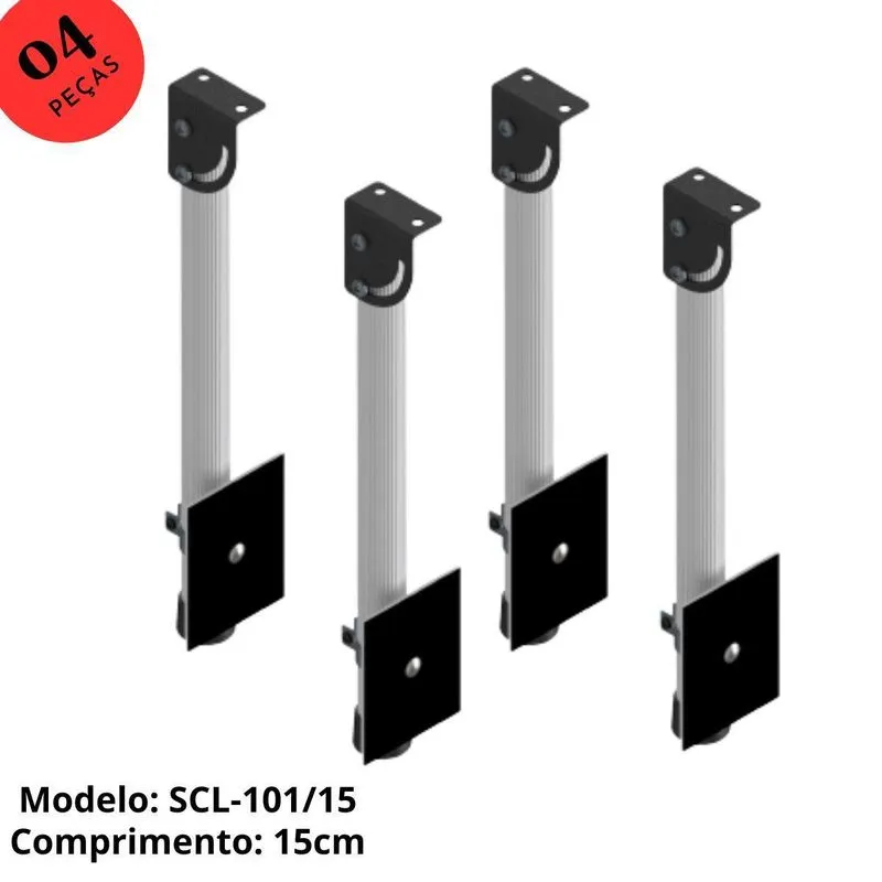 Suporte Cftv Base Câmeras Dome/bullet - 15cm Kit 4peças