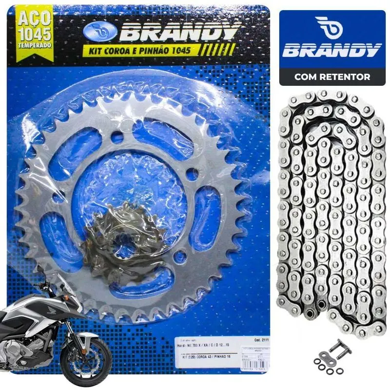 Kit Relação-transmissão Honda Nc 700x Com Retentor Brandy