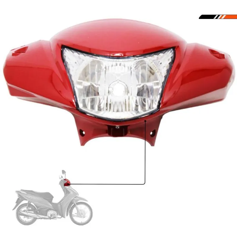 Carenagem Com Farol Biz 100 2012 A 2015 Freio Lona Vermelho