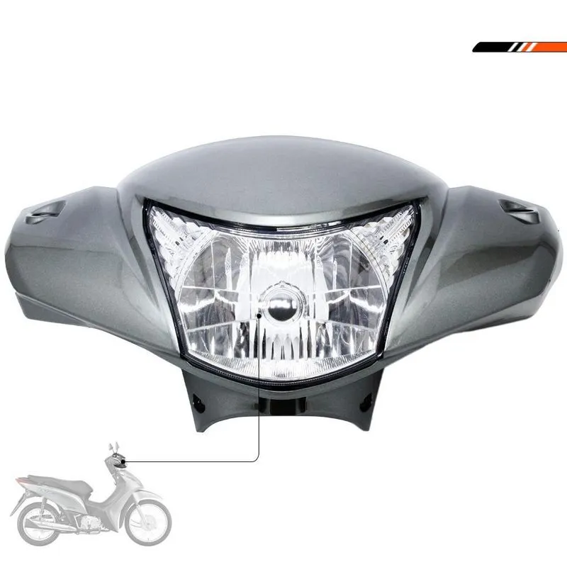 Carenagem Com Farol Biz 125 2012 Freio Lona Prata Sportive