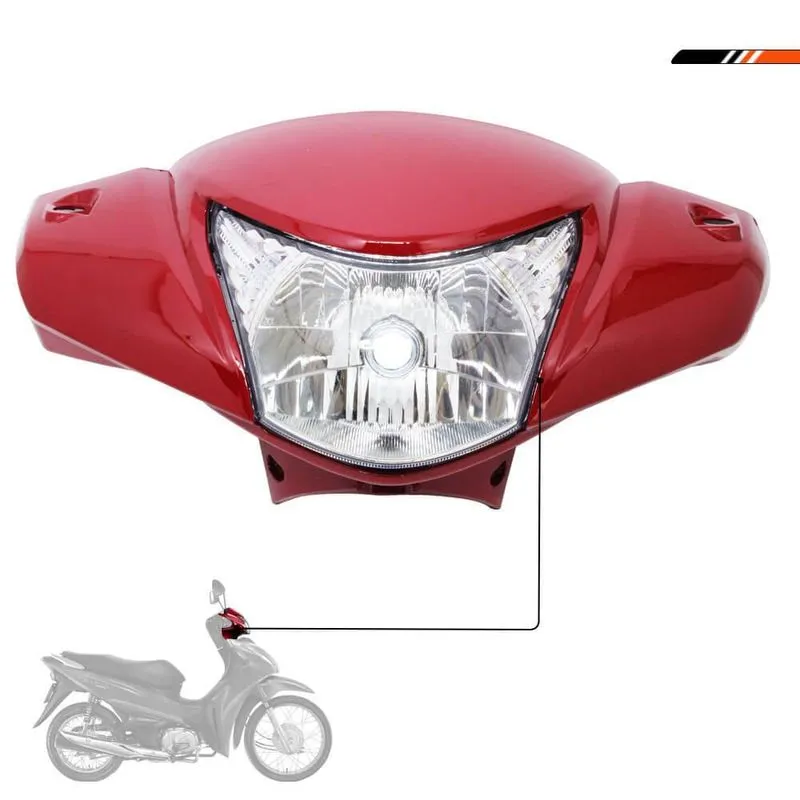 Carenagem Com Farol Biz 110 2017 Freio Lona Vermelho Sportiv