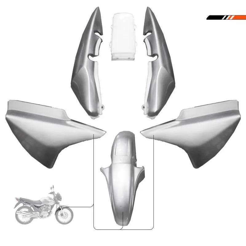 Kit Carenagem Completo Titan 150 2006 A 2007 Prata Metalico