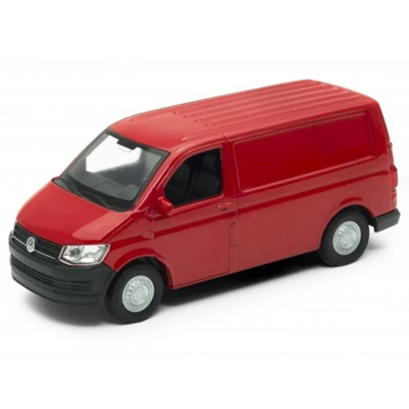 Miniatura Van Volkswagen T6 Welly 1/46 Metal e Fricção Vermelha