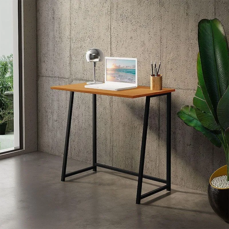 Mesa Aparador Dobrável Industrial Aço 80cm Canela
