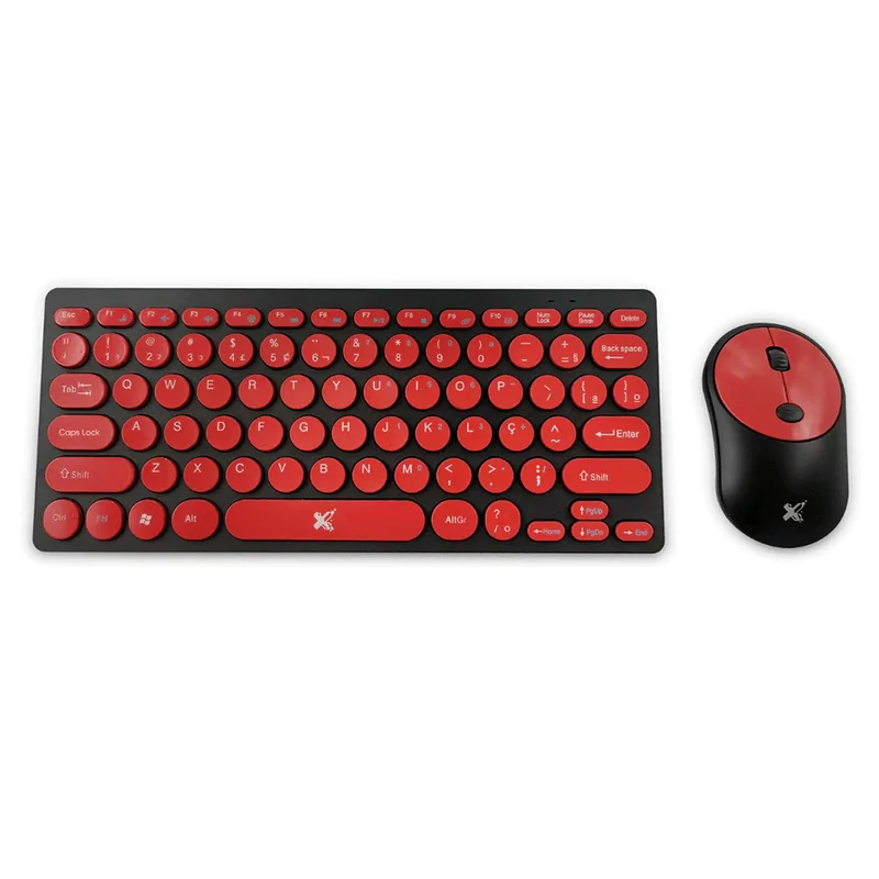 Kit Teclado e Mouse Maxprint Freestyle V2, Sem Fio, 1600DPI, Compacto | Preto/Vermelho DF - 582476