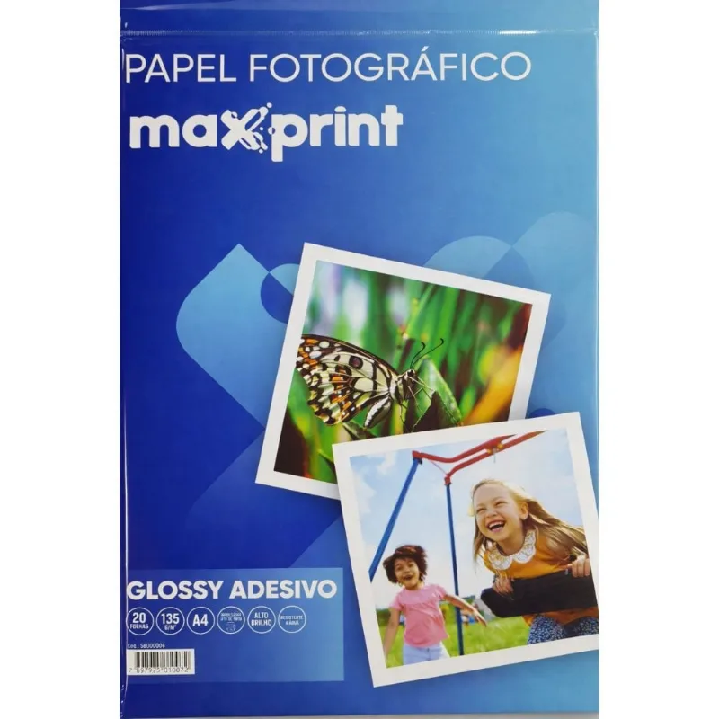 Papel Fotográfico Glossy A4 Adesivo 20FLS 135GR - Maxprint