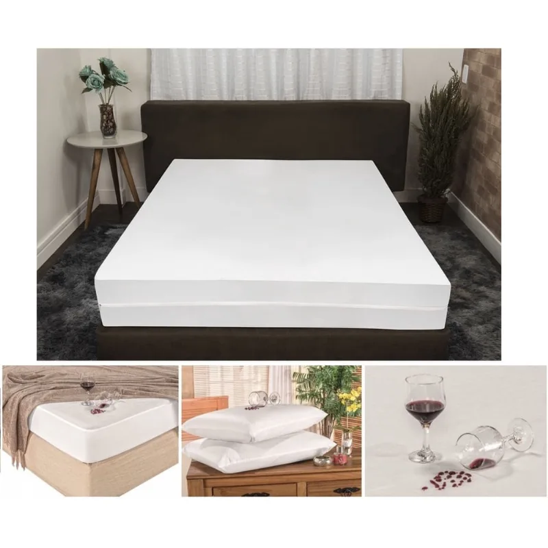 Kit 2 Capas Protetora de Colchão Casal Impermeável Antiácaro