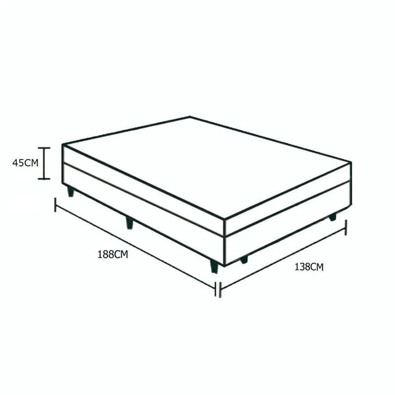 Cama Box Baú Casal Em Sued Preto Com Pistão A Gás - 138X188