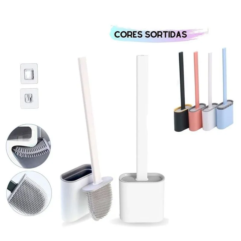 Escova Sanitária Em Silicone Multiuso Limpeza Para Banheiros