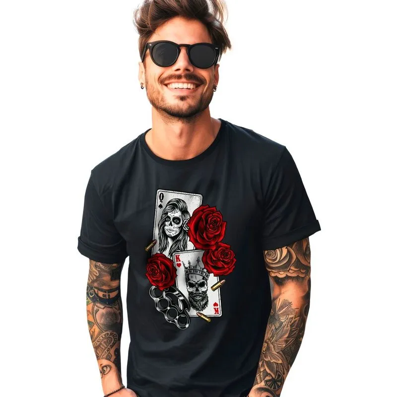 Camiseta Estampada Halloween 100% Algodão Gola U Preta