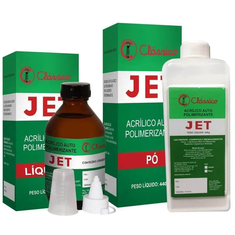 Jet Kit Resina Acrílica Auto Pó Incolor 440gr + 250ml