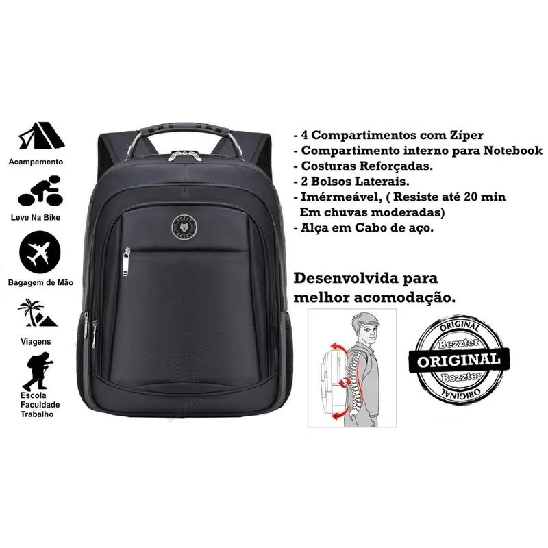 Mochila Bezzter Resistente à Água 52x39x22cm