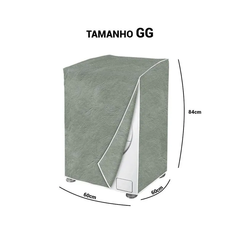 Capa Para Máquina De Lavar Flanelada Branca Gg