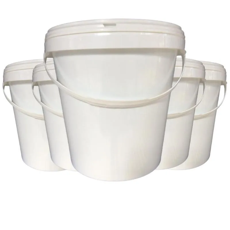 Kit 05 Baldes 3.6l C/ Tampa Segurança - Alça Plástica