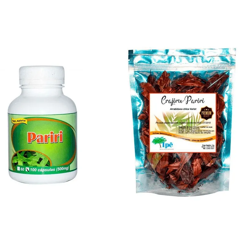 Kit 1 Pariri Crajiru 100 Cápsulas 500Mg + 1Pac Pariri 10G