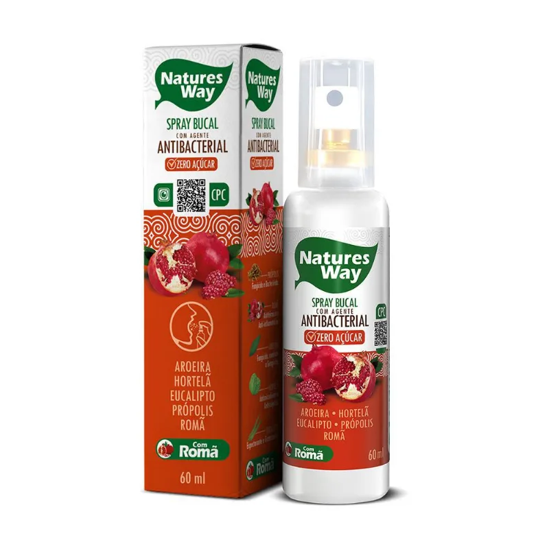 Spray Bucal Antibacteriano De Romã Com Cpc 60 Ml