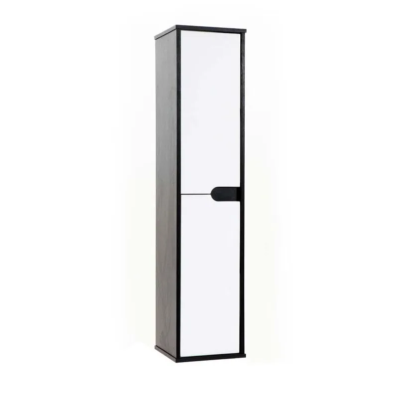 Armário para banheiro Topázio 132x31cm branco e preto Scalline