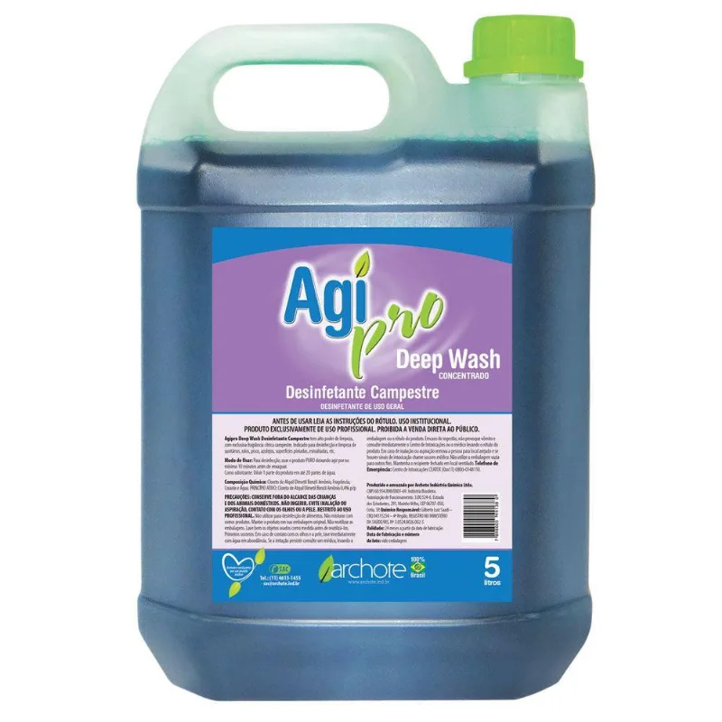 Desinfetante Concentrado Campestre Deep Wash Agi Pro 5 Litros
