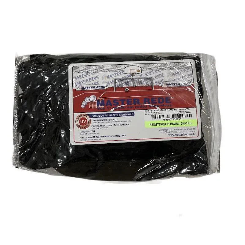 Rede De Beach Tennis Master Rede Fio 1,5mm Seda - Preto
