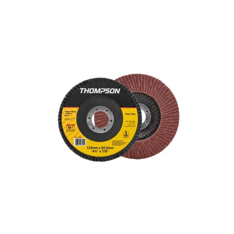 Disco De Lixa Flap 4.1/2 Grão 120 Thompson