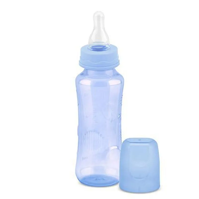 Mamadeira Color Cinturada Com Bico Em Silicone 240ml - Azul