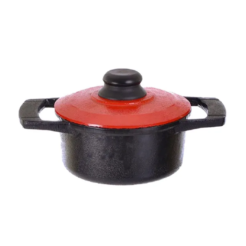 Caçarola Ferro Alças Ferro Tampa Ferro Vermelho 1,2 Lt