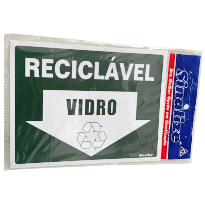 Placa Autocolante Sinalize Reciclável Vidro 15x20cm