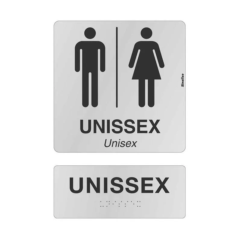Placa de alumínio 30x21cm - UNISSEX/UNISEX - braille natural Sinalize