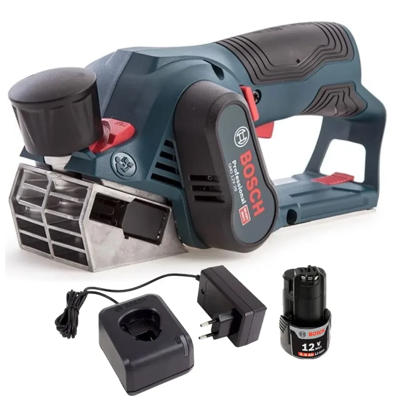 Plaina Bosch GHO12V-20 + Bat. 2Ah e Carregador Rápido Bivolt