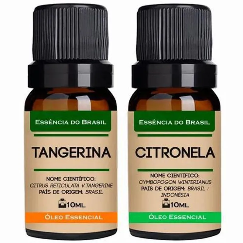 Kit 2 Óleos Essenciais 10ml - Tangerina + Citronela