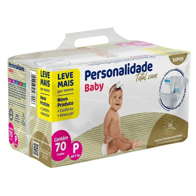 Fralda Personalidade Baby Total Care Bag P 70 Unidades