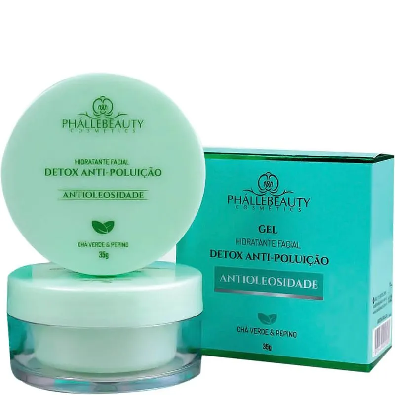 Phállebeauty Detox Antipoluição - Gel Hidratante Facial Antioleosidade 35g