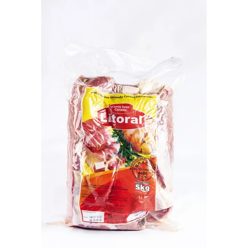 Charque/carne Seca/jabá Sertanejo- Lagarto Plano 5kg A Vácuo