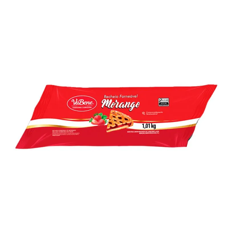 Bisnaga Recheio Forneável Morango 1,01kg VABENE RECHEIO FORNEAVEL SABOR MORANGO 1,01KG VABENE