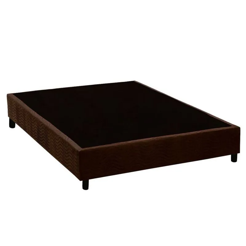 Cama Box Base Universal crc Camurça Brown Casal Bipartido 138x188